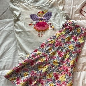 Gymboree sz 8 fairy shirt and peasant skirt